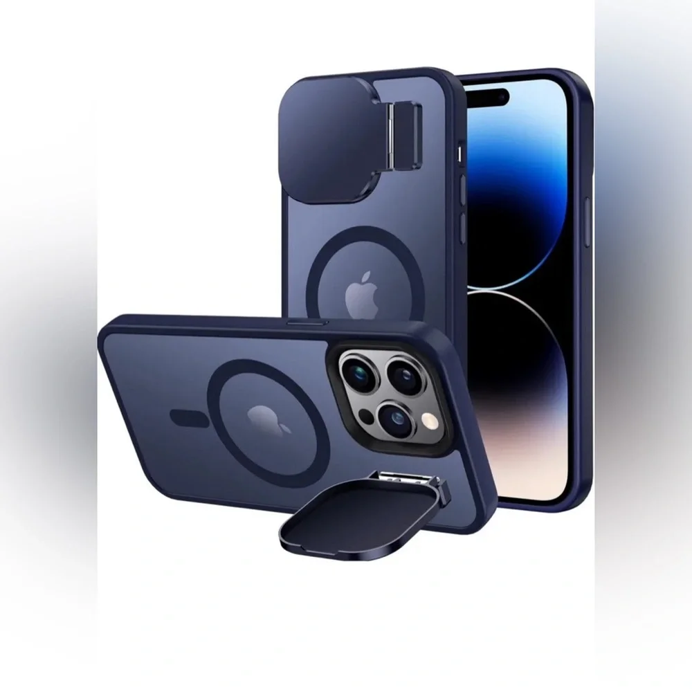 Silverback For iPhone 14 Pro Case With Camera Cover 6.1 Inch - Navy Blue